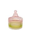 EJA Vases / Petits Objects D Co | Jarre D Co Verre H.12,5 Cm - Citron Et Rose Clair