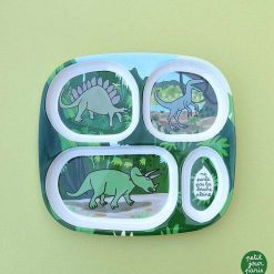 PETIT JOUR Vaisselle Enfant | Plateau 4 Compartiments - Dinosaures