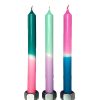 PINK STORIES Vases / Petits Objects D Co | Set De 3 Bougies Dip Dye Neon - Northern Lights