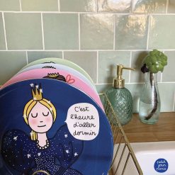 PETIT JOUR Vaisselle Enfant | Petit Jour Assiette Dessert - Princesse : "C'Est L'Heure D'Aller Dormir"