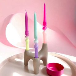 PINK STORIES Vases / Petits Objects D Co | Set De 3 Bougies Dip Dye Swirl - Yummi Dragonfruit