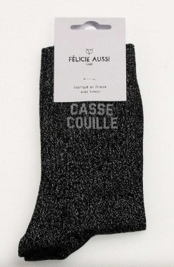 FÉLICIE AUSSI Homewear (Chaussettes, Chaussons...) | Chaussettes Paillettes - Casse Couille Noir 36/40