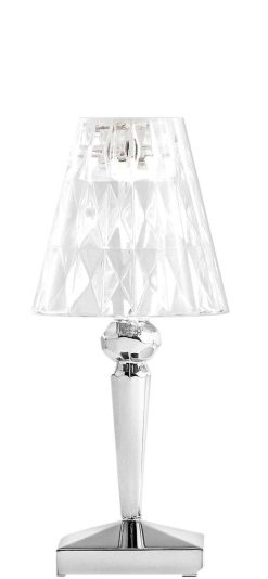 KARTELL Luminaires | Kartell Lampe Battery Sans Fil Pied Chrome - H 26 Cm