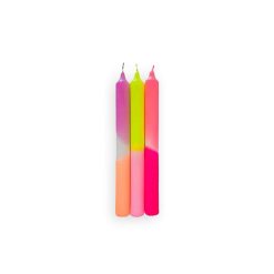 PINK STORIES Vases / Petits Objects D Co | Set De 3 Bougies Dip Dye Neon - Summer Breeze