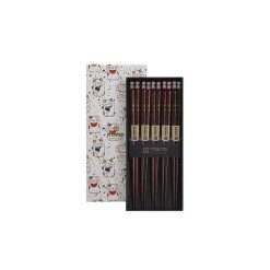 CNB TOKYO DESIGN Ustensiles De Cuisine | Coffret De 5 Baguettes - Lucky Cat