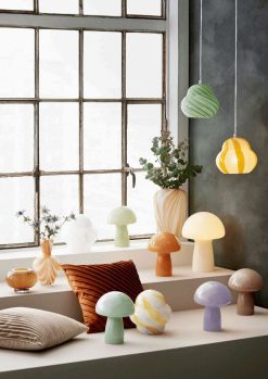 COZY LIVING Luminaires | Lampe Champignon H.23 Cm - Bleu