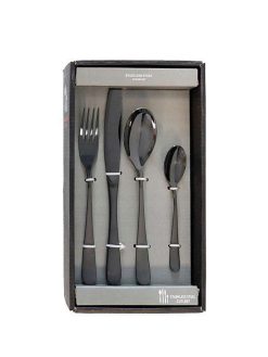 HOFF Ustensiles De Cuisine | Coffret Couverts 24 Pcs Noir