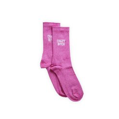 FÉLICIE AUSSI Homewear (Chaussettes, Chaussons...) | Chaussettes Paillettes - Crazy Bitch 36/40 Rose