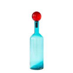 POLSPOTTEN Bouteilles, Carafes | Pols Potten Bouteille En Verre H.44 Cm - Bleu