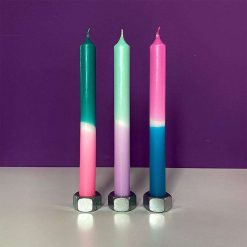 PINK STORIES Vases / Petits Objects D Co | Set De 3 Bougies Dip Dye Neon - Northern Lights