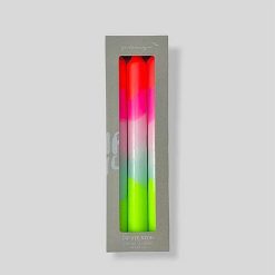 PINK STORIES Vases / Petits Objects D Co | Set De 3 Bougies Dip Dye Neon - Lollipop Trees