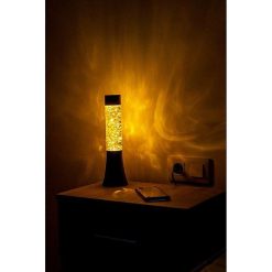 FISURA Luminaires | Mini Lava Lampe H.31 Cm - Paillettes Dor Es Base Noire