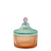 EJA Vases / Petits Objects D Co | Jarre D Co Verre H.10 Cm - Orange Et Menthe