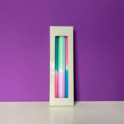 PINK STORIES Vases / Petits Objects D Co | Set De 3 Bougies Dip Dye Neon - Northern Lights