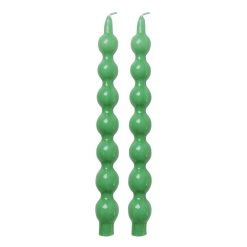 RICE Vases / Petits Objects D Co | Bougies Longues Perles Vertes - Pack De 2