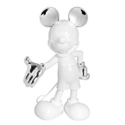 LEBLON DELIENNE D Co & Luminaires Enfants | Mickey Welcome Bicolore Blanc & Argent 30Cm