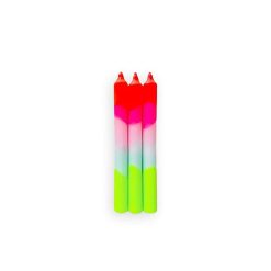 PINK STORIES Vases / Petits Objects D Co | Set De 3 Bougies Dip Dye Neon - Lollipop Trees