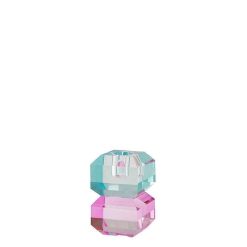 GIFT COMPANY Vases / Petits Objects D Co | Bougeoir Cristal H 9 Cm Sari - Bleu Et Rose