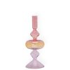 EJA Vases / Petits Objects D Co | Bougeoir Verre H 23 Cm Tie And Dye - Violet, Jaune, Rose