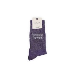 FÉLICIE AUSSI Homewear (Chaussettes, Chaussons...) | Chaussettes Paillettes - Too Drunk To Work 36/40 Mauve