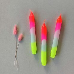 PINK STORIES Vases / Petits Objects D Co | Set De 3 Bougies Dip Dye Neon - Lollipop Trees