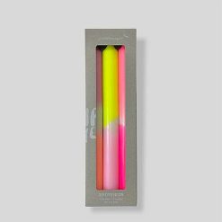 PINK STORIES Vases / Petits Objects D Co | Set De 3 Bougies Dip Dye Neon - Summer Breeze