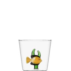 CORRADO CORRADI Verres | Ichendorf Verre - Poisson Jaune & Corail Vert